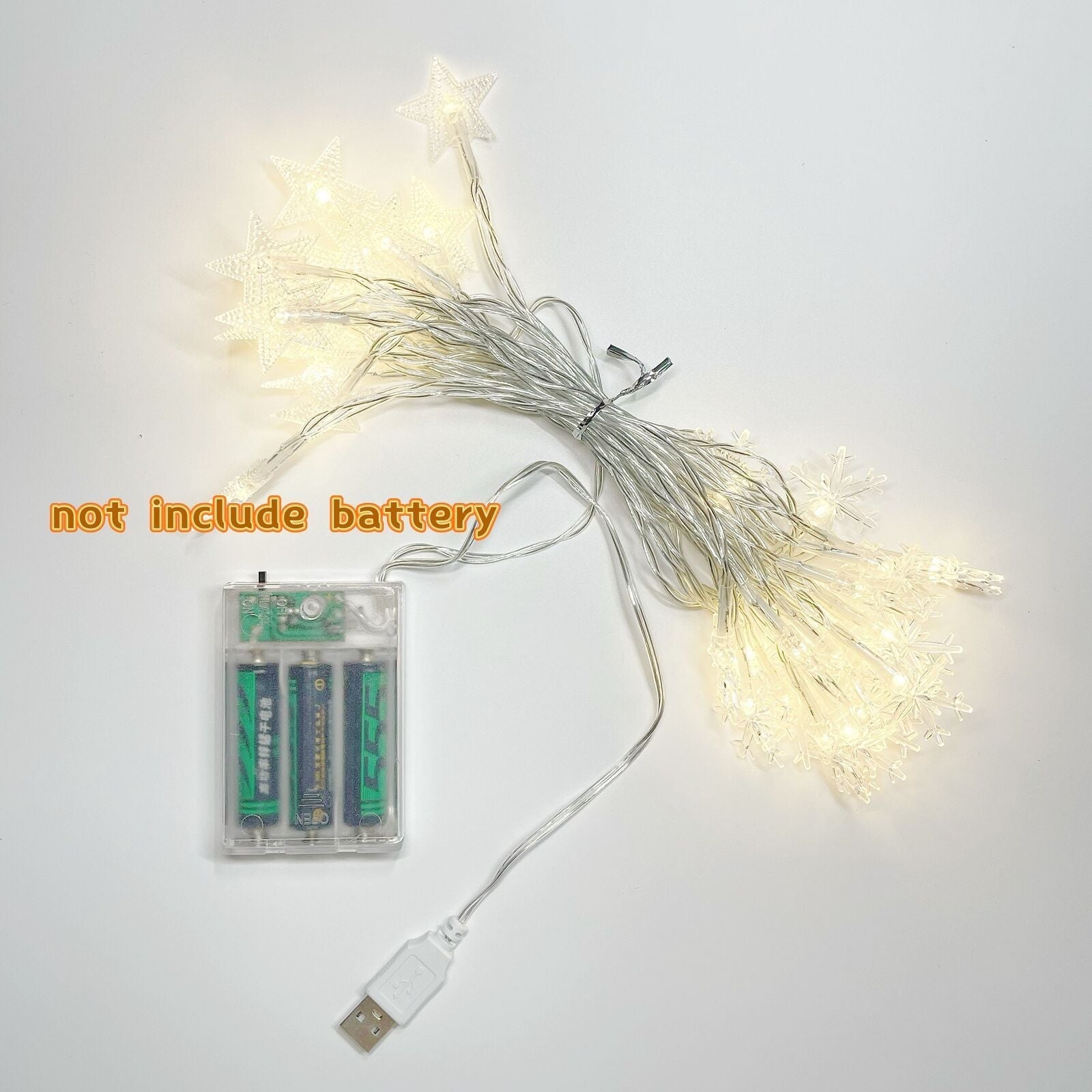 6 Meter 40 LED, Stjerne og Snøflak Lys