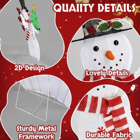 Lysende Snømann Som Vinker