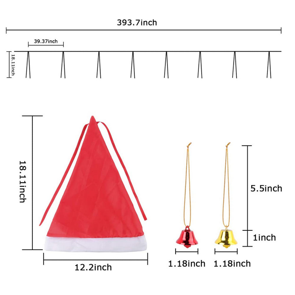 8 Stykk Hengende Nisseluer Med Lys