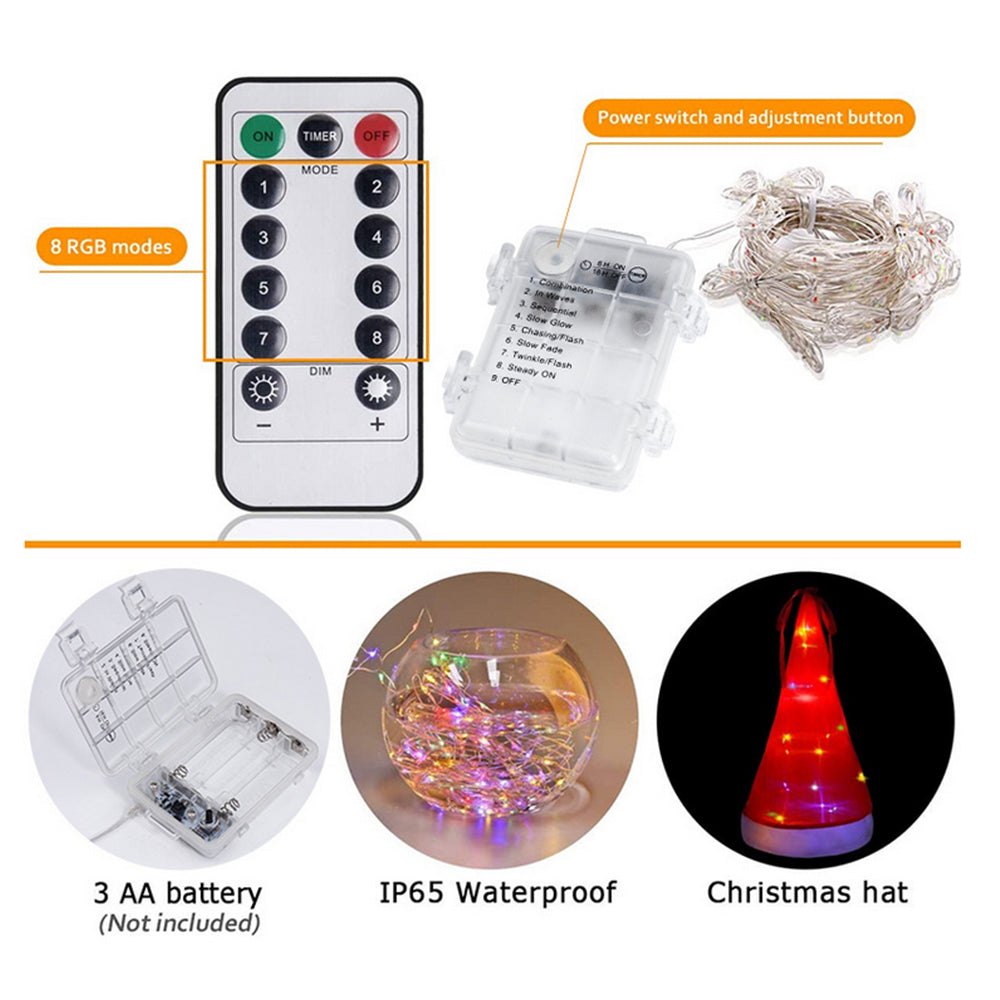 8 Stykk Hengende Nisseluer Med Lys