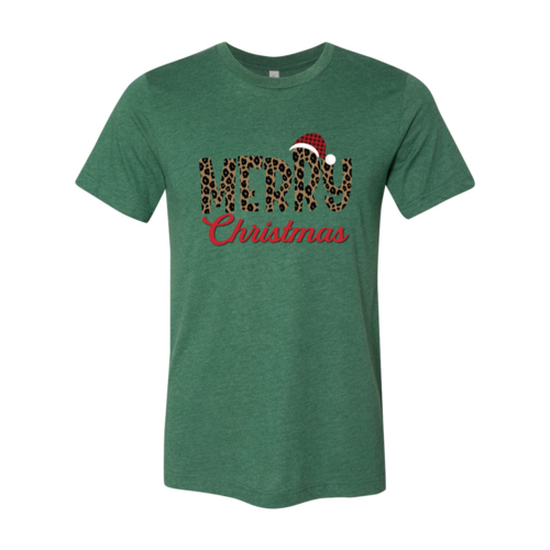 Merry Christmas T-skjorte Leopard Design